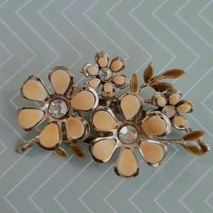 Vintage Coro Brooch Pin Daisy Flower Gold Tone